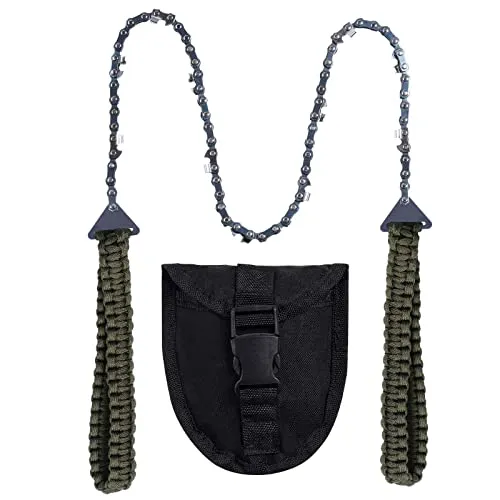Pocket Chainsaw with Paracord Handle, Folding Chain Hand Saw