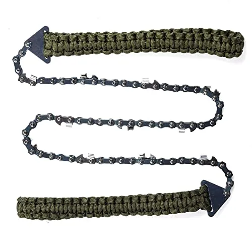 Pocket Chainsaw with Paracord Handle, Folding Chain Hand Saw