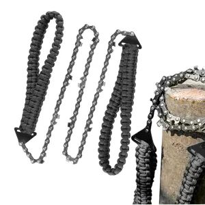 Pocket Chainsaw with Paracord Handle – Outdoor Survival Folding Hand Saw