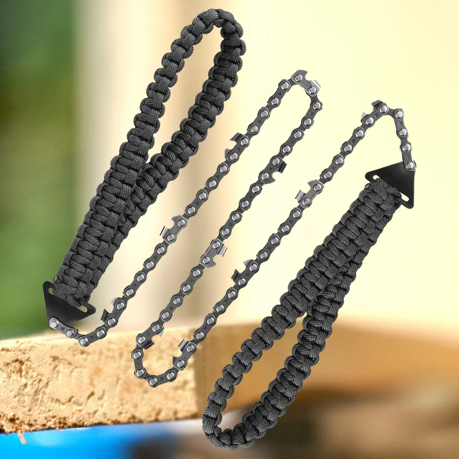 Pocket Chainsaw with Paracord Handle – Outdoor Survival Folding Hand Saw