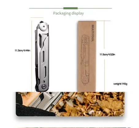 Pocket Multitool Knife 8-in-1 Stainless Steel Multitool Knife Saw Scissors Can&Bottle Opener Wire Stripper Glass Breake