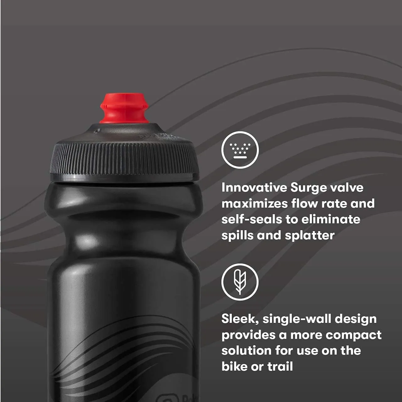 Polar Bottle Breakaway Single Wall by HydraPak (20oz, 24oz, 30oz) - BPA-Free, Cycling & Sports Squeeze Bottle