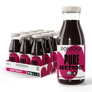 Pomona Organic Cold Pressed Beet Juice, Non-GMO, No Sugar, Gluten Free, Kosher, Preservative Free - Pack of 12, 8.4 oz