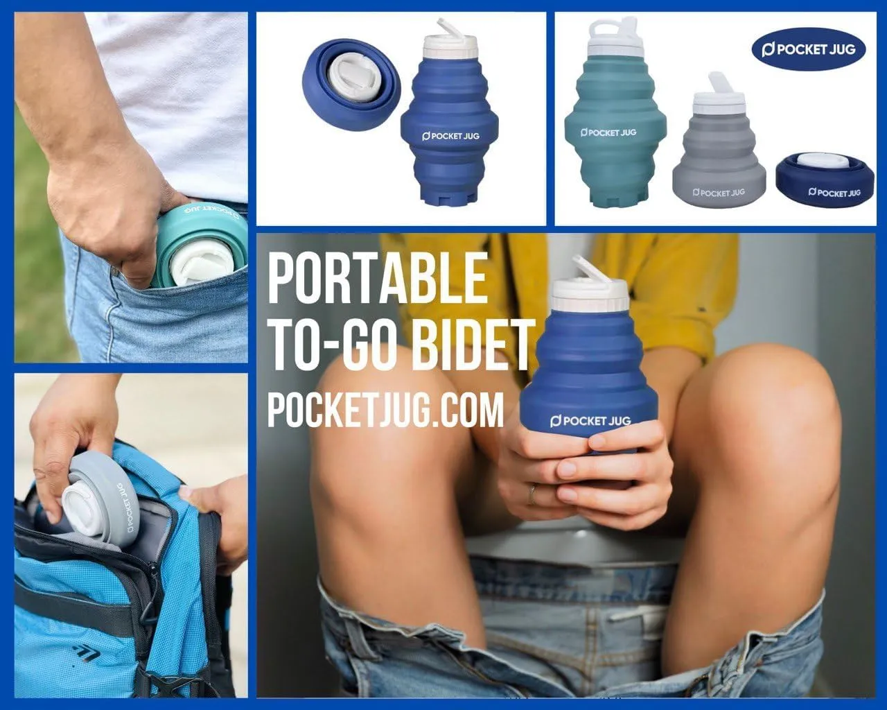 Portable Bidet: Collapsible & Expandable Silicone Bottle for Discreet Portability | Refreshing Clean for Camping, Outdoors & Travel, Green