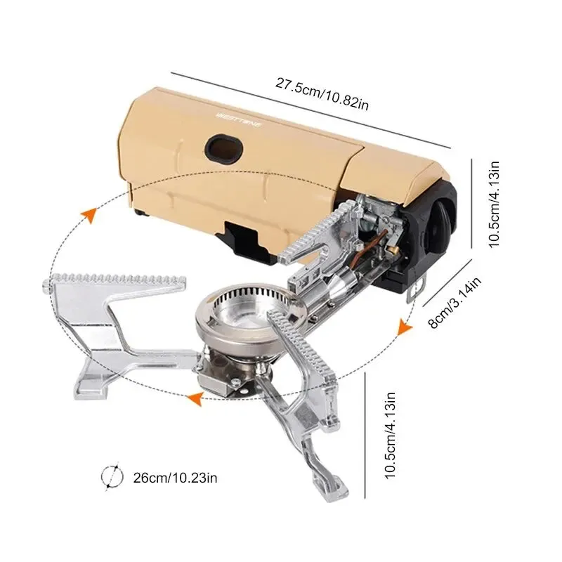 Portable Camping Gas Stove – High-Power Foldable Outdoor Burner with Auto Ignition & Safety Features for Hiking, Travel & Emergency Cooking