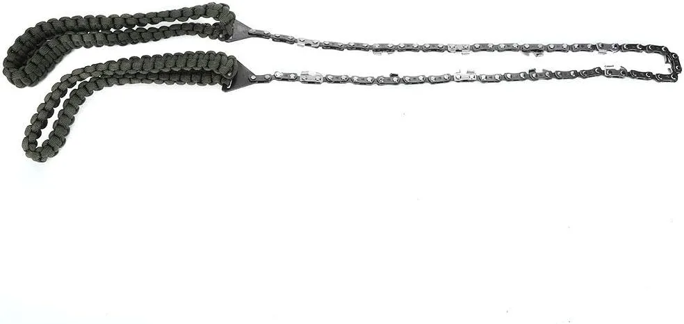 Portable Hand Chain Saw, tool for outdoors enthusiasts. Cut wood quickly and efficiently with the comfortable handle. Pocket size, suitable for camping, hunting, hiking with