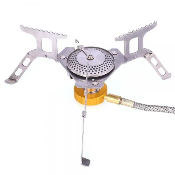 Portable Outdoor Camping Picnic Foldable Gas Stove Burner Silver