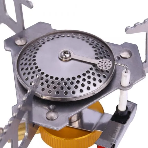 Portable Outdoor Camping Picnic Foldable Gas Stove Burner Silver