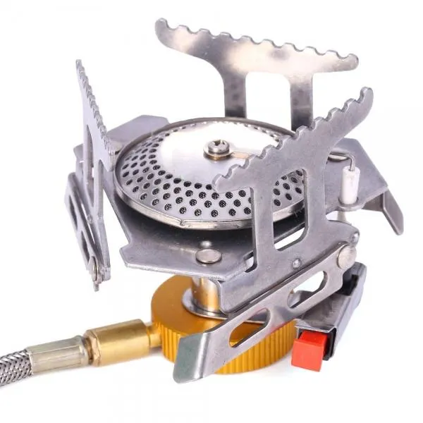 Portable Outdoor Camping Picnic Foldable Gas Stove Burner Silver