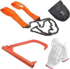 Portable Pocket Chainsaw - Pocket Rope Hand Saw Outdoor Chainsaw,Outdoor Survival Accessories, Folding Portable Traveling Gear for Tree Cutting