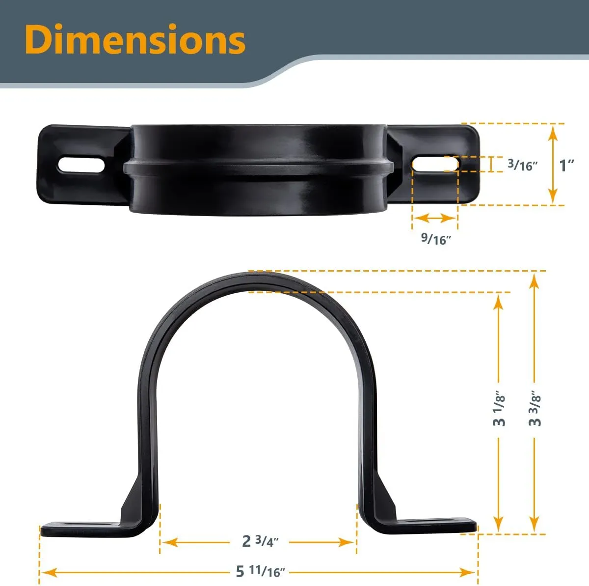 POWERTEC 70319-P2 Hangers for 2-1/2" Dust Collection Hose and Pipe, with Mounting Screws, 10 PK