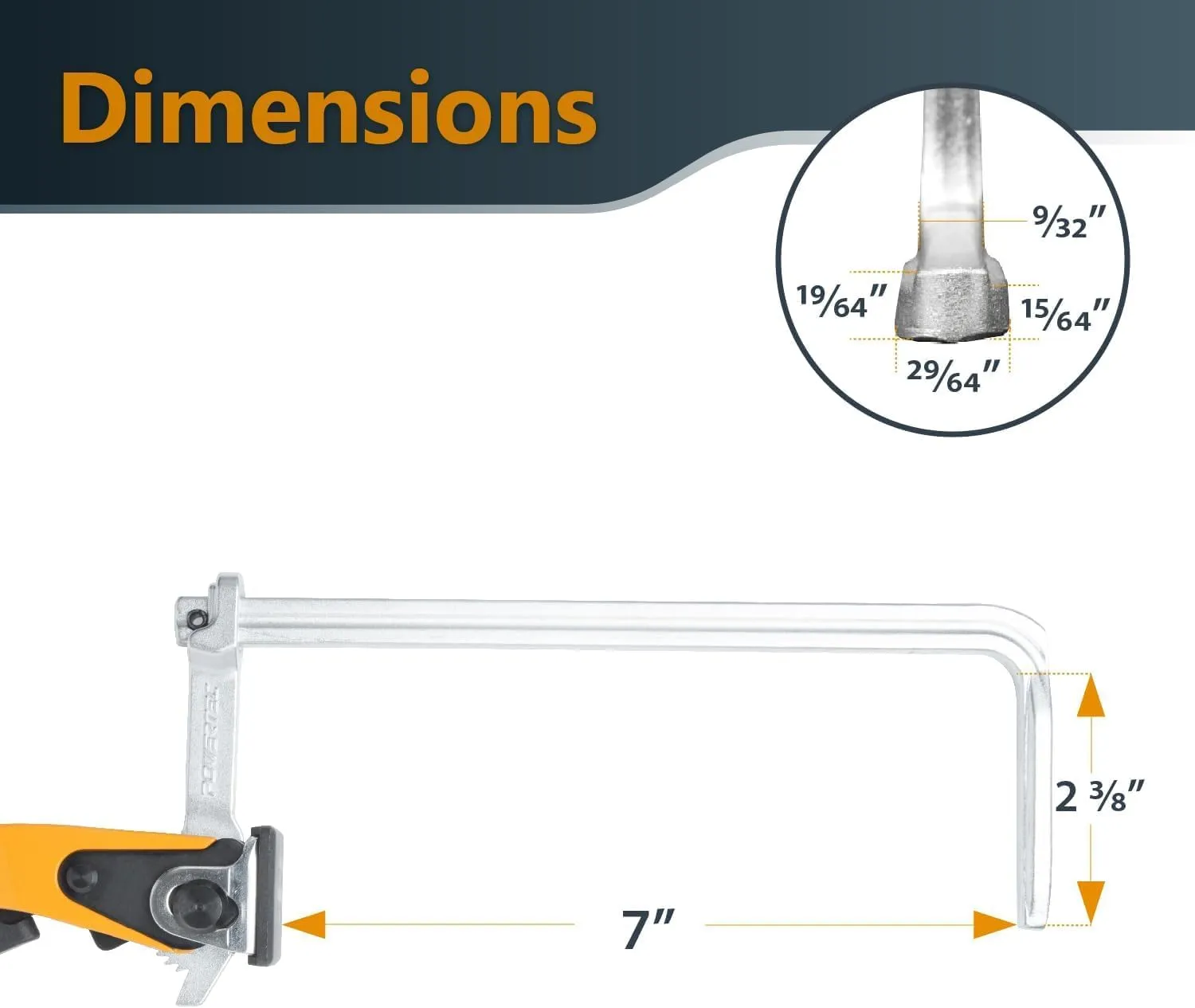 POWERTEC 72104 Aluminum Pocket Hole Jig Set with 7" Quick Release Ratcheting Table Clamp | Joinery Woodworking Jig Tool with Base, 1-1/4" Dust Port and Hardware