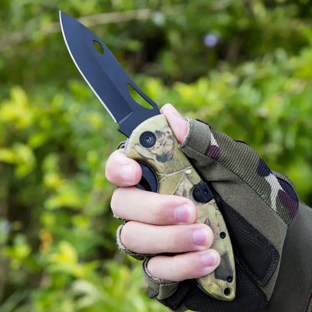 PrepPro Tri-Edge Folding Hunting Knife – 3Cr13 Steel | Multi-Function Camo Edition