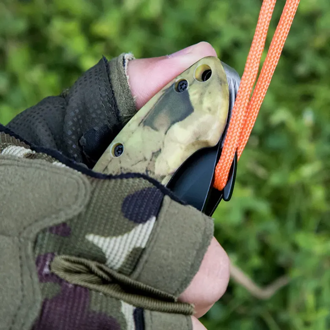 PrepPro Tri-Edge Folding Hunting Knife – 3Cr13 Steel | Multi-Function Camo Edition