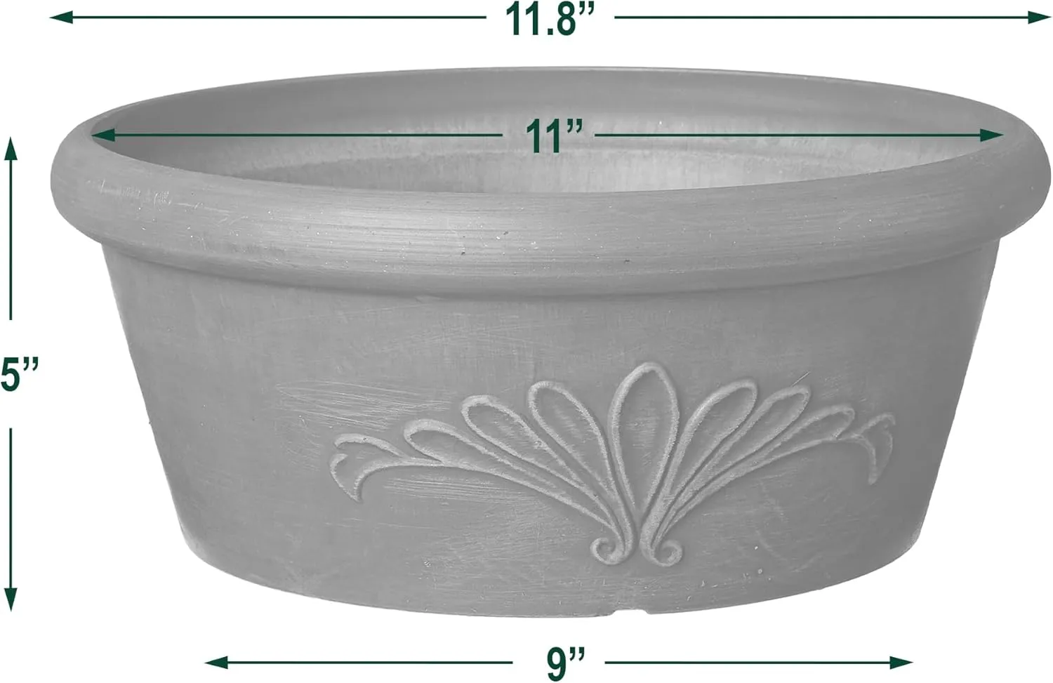 PSW Pot TA30C Collection Shallow Bulb Pan Planter Dish Low Bowl for Succulents, Bonsai, Fairy Gardens, Herbs, 12-inch, Chocolate
