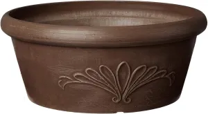 PSW Pot TA30C Collection Shallow Bulb Pan Planter Dish Low Bowl for Succulents, Bonsai, Fairy Gardens, Herbs, 12-inch, Chocolate