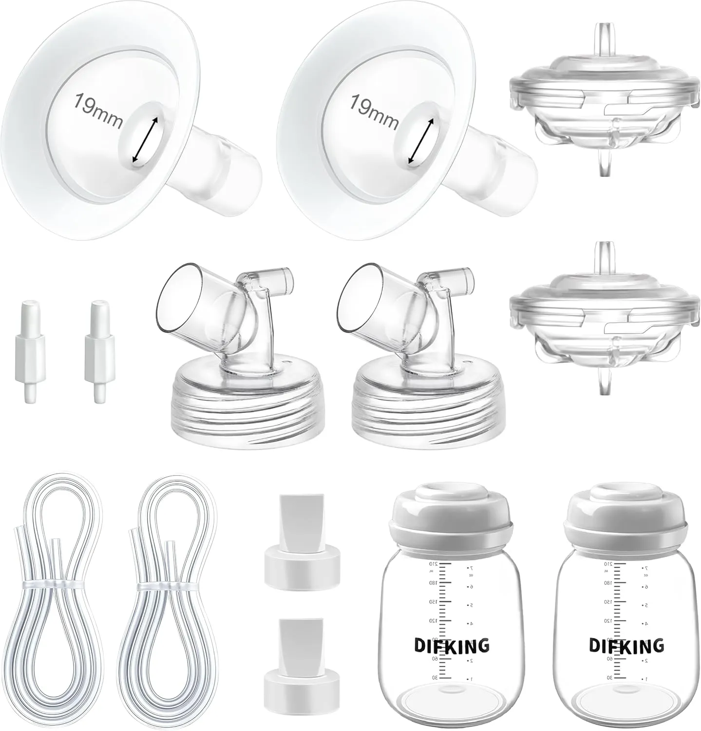 Pump Parts Compatible with Spectra S2 Spectra S1 9 Plus Synergy Gold for Spectra Pump Parts Replacement Kit Accessory 19mm Flange Duckbill Valve Tubing Bottle Connector Backflow Protector