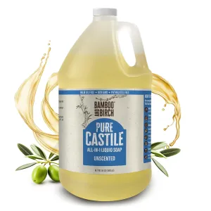 Pure Castile Soap Liquid Organic, Certified Palm Oil Free Natural Soap, Unscented, 64 oz
