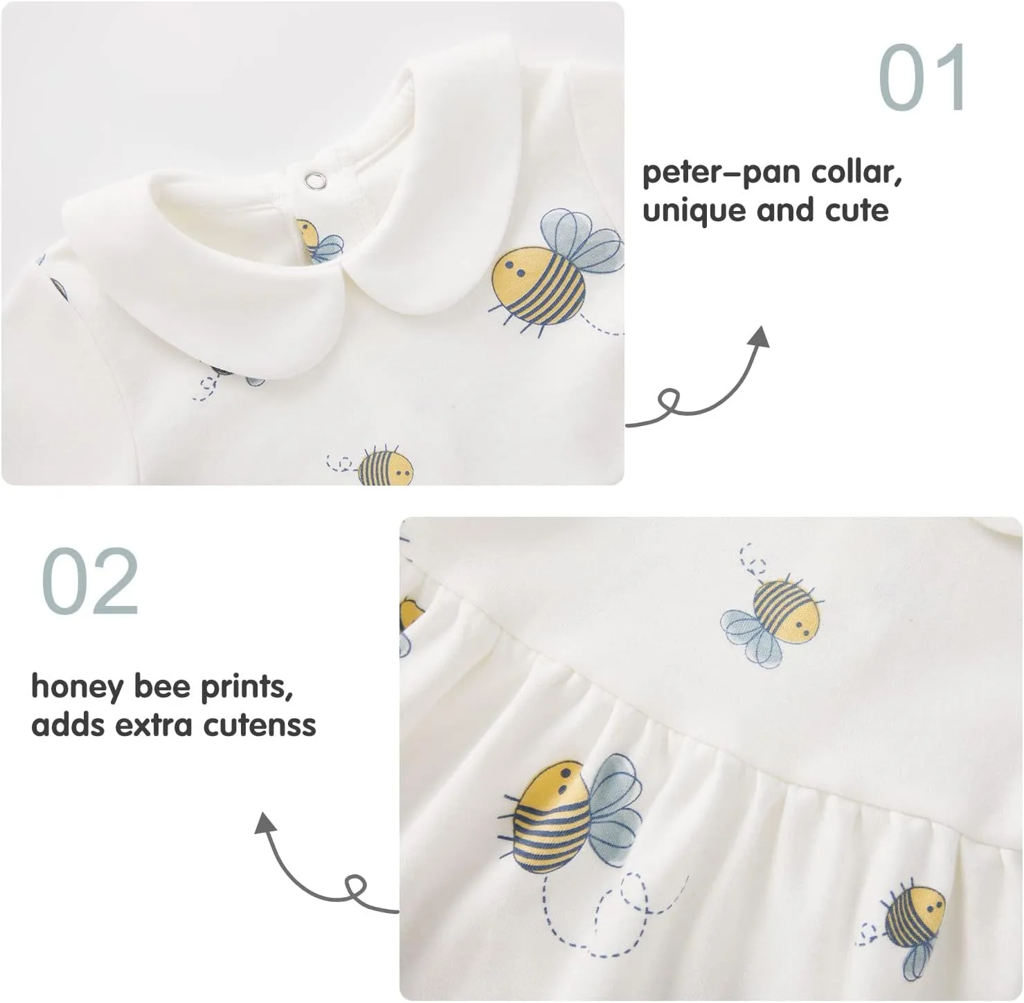 pureborn Baby Toddler Girl Dress with Bloomer Short and Long Sleeve Playwear Dress with Diaper Cover