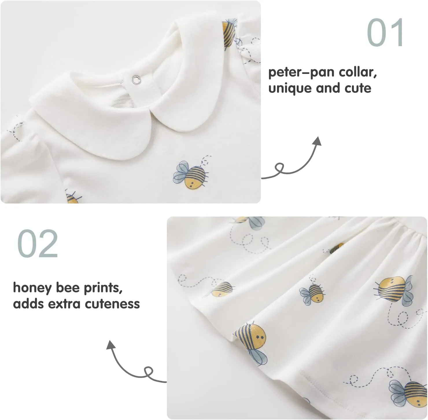 pureborn Baby Toddler Girl Dress with Bloomer Short and Long Sleeve Playwear Dress with Diaper Cover