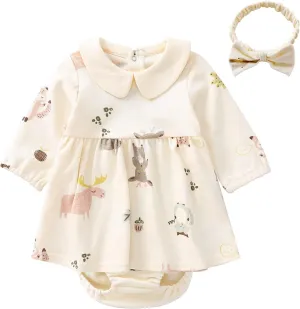 pureborn Baby Toddler Girl Dress with Bloomer Short and Long Sleeve Playwear Dress with Diaper Cover