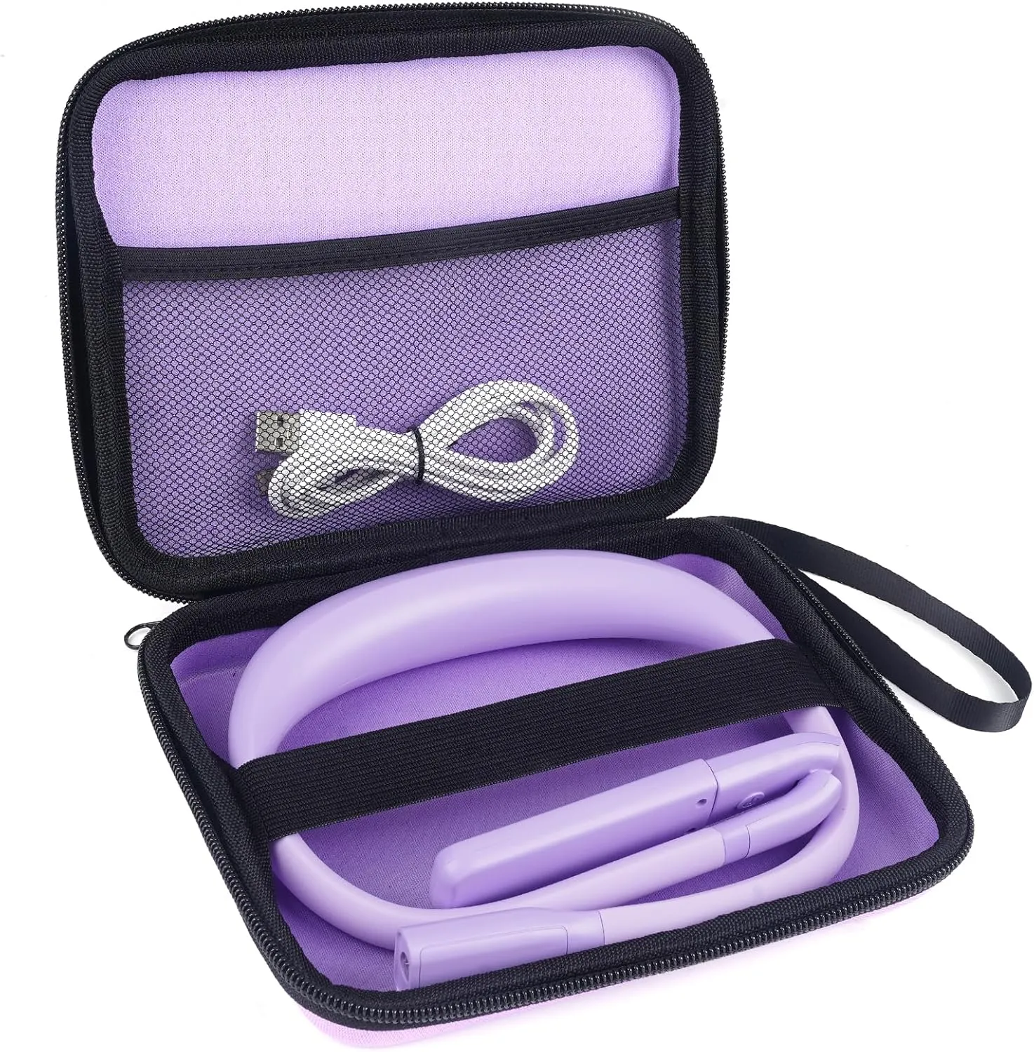 Purple Neck Light with Storage Case - Eye-friendly Book Reading & Craft Light, Rechargeable, Adjustable - Perfect for Book Lovers, Knitters & Crafters