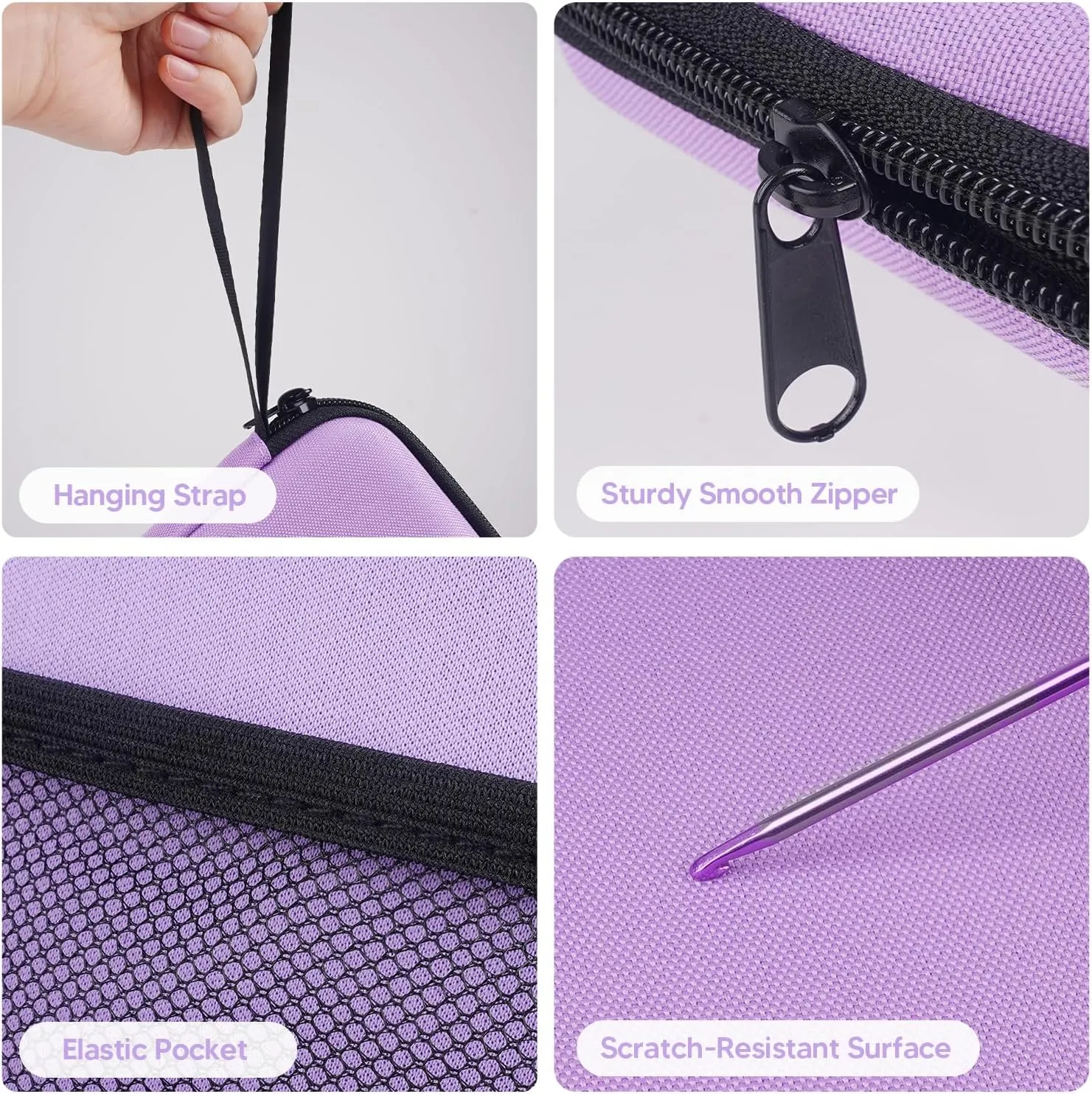 Purple Neck Light with Storage Case - Eye-friendly Book Reading & Craft Light, Rechargeable, Adjustable - Perfect for Book Lovers, Knitters & Crafters