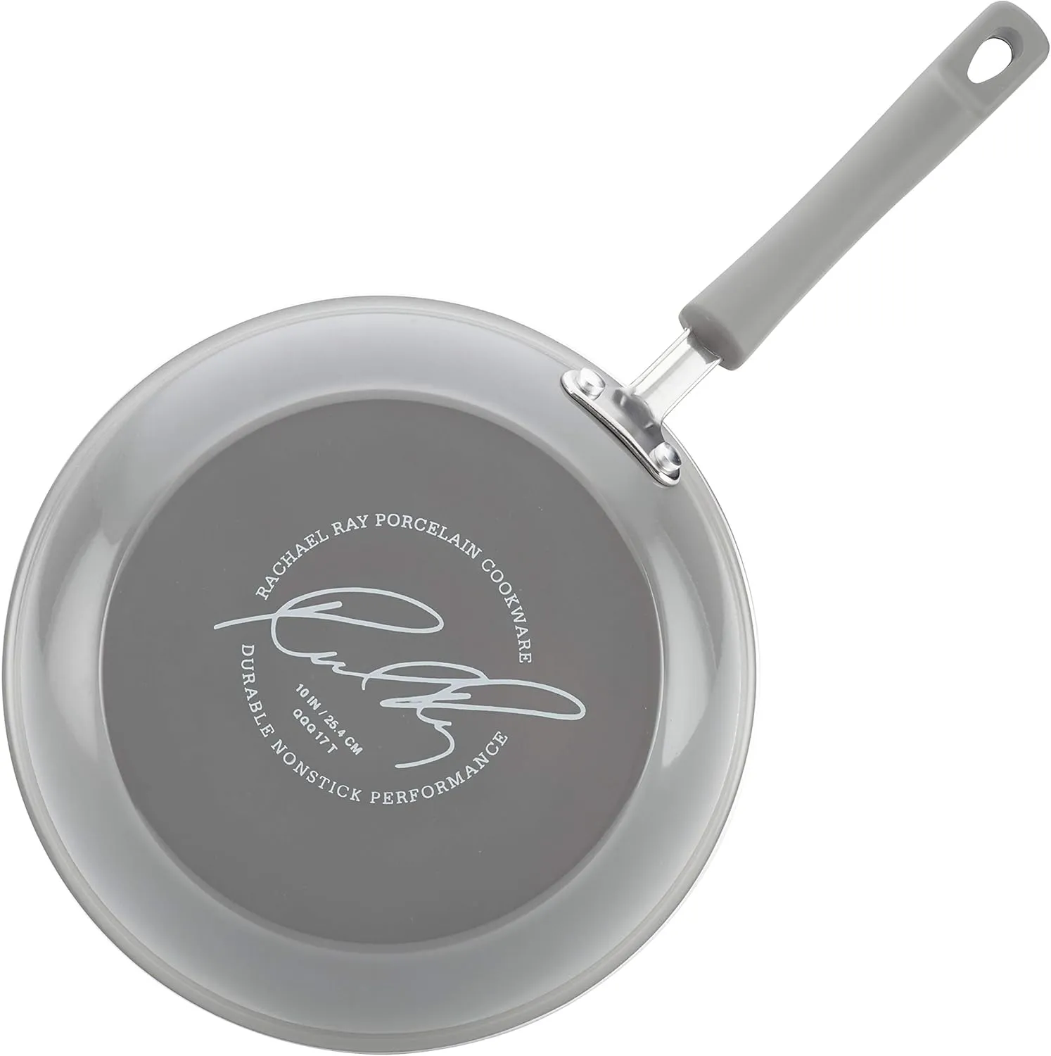 Rachael Ray Brights Deep Nonstick Frying Pan / Fry Pan / Deep Skillet - 9.5 Inch, Gray