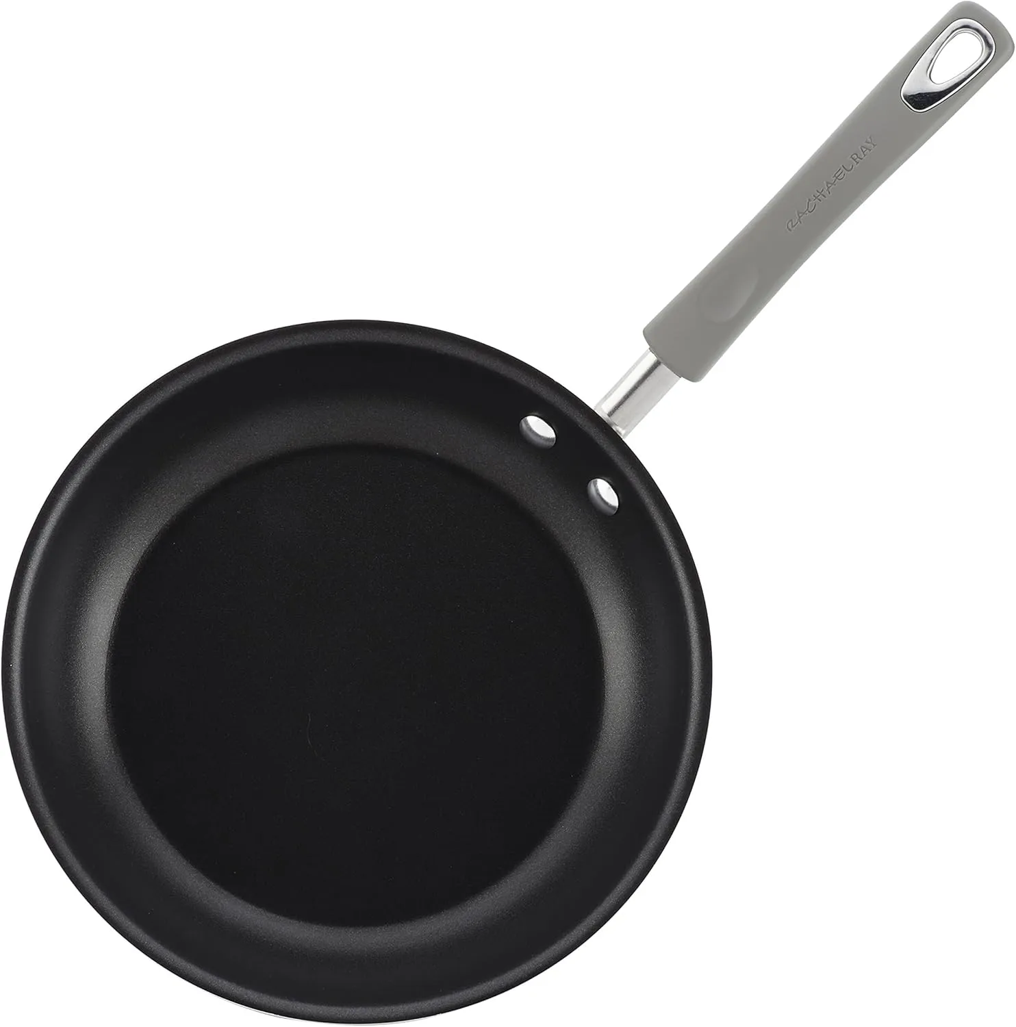 Rachael Ray Brights Deep Nonstick Frying Pan / Fry Pan / Deep Skillet - 9.5 Inch, Gray