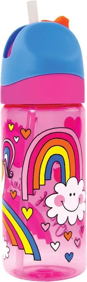 Rachel Ellen Designs Unicorn Theme Children's Water Bottle with Straw - BPA Free