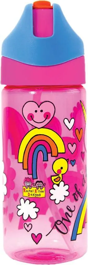 Rachel Ellen Designs Unicorn Theme Children's Water Bottle with Straw - BPA Free