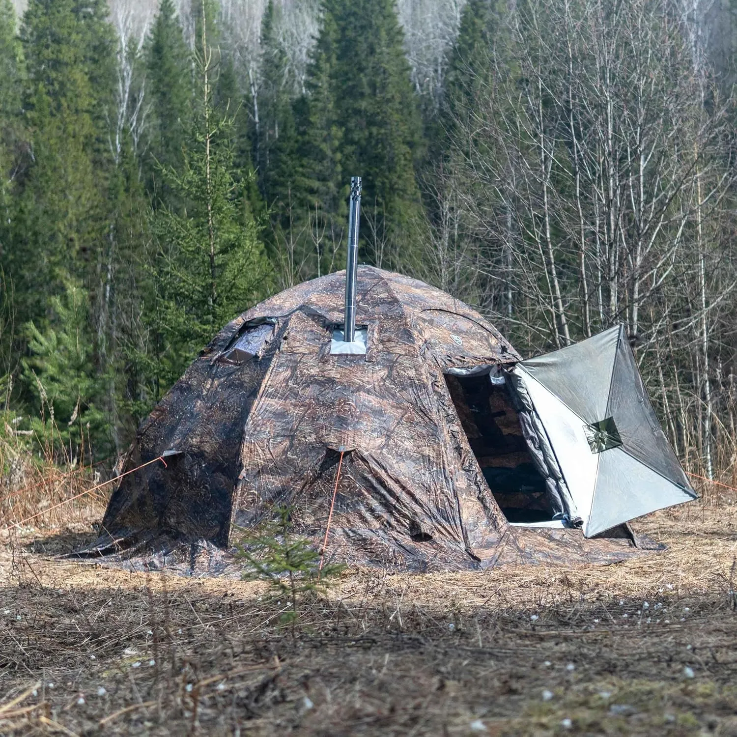 Rbm Outdoors Hot Tent with Stove Jack, Easy Setup 4 Season Winter Tents for Camping, Cold Weather Wall Double Layer Waterproof & Windproof Shelter