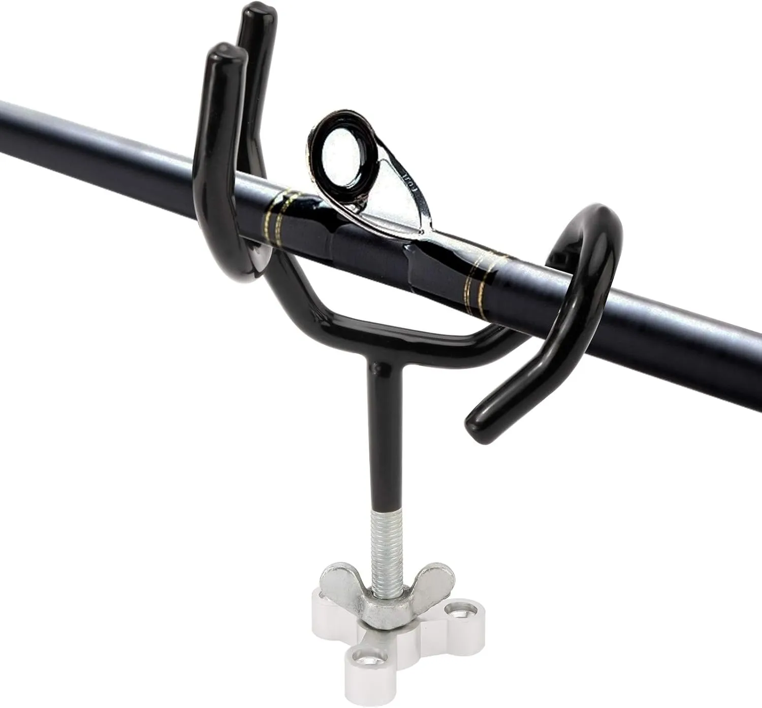 RealPlus Fishing Rod Holders for Boat Sure Grip Steel Angle Pole Holder with PVC Dipped and Mounting Base
