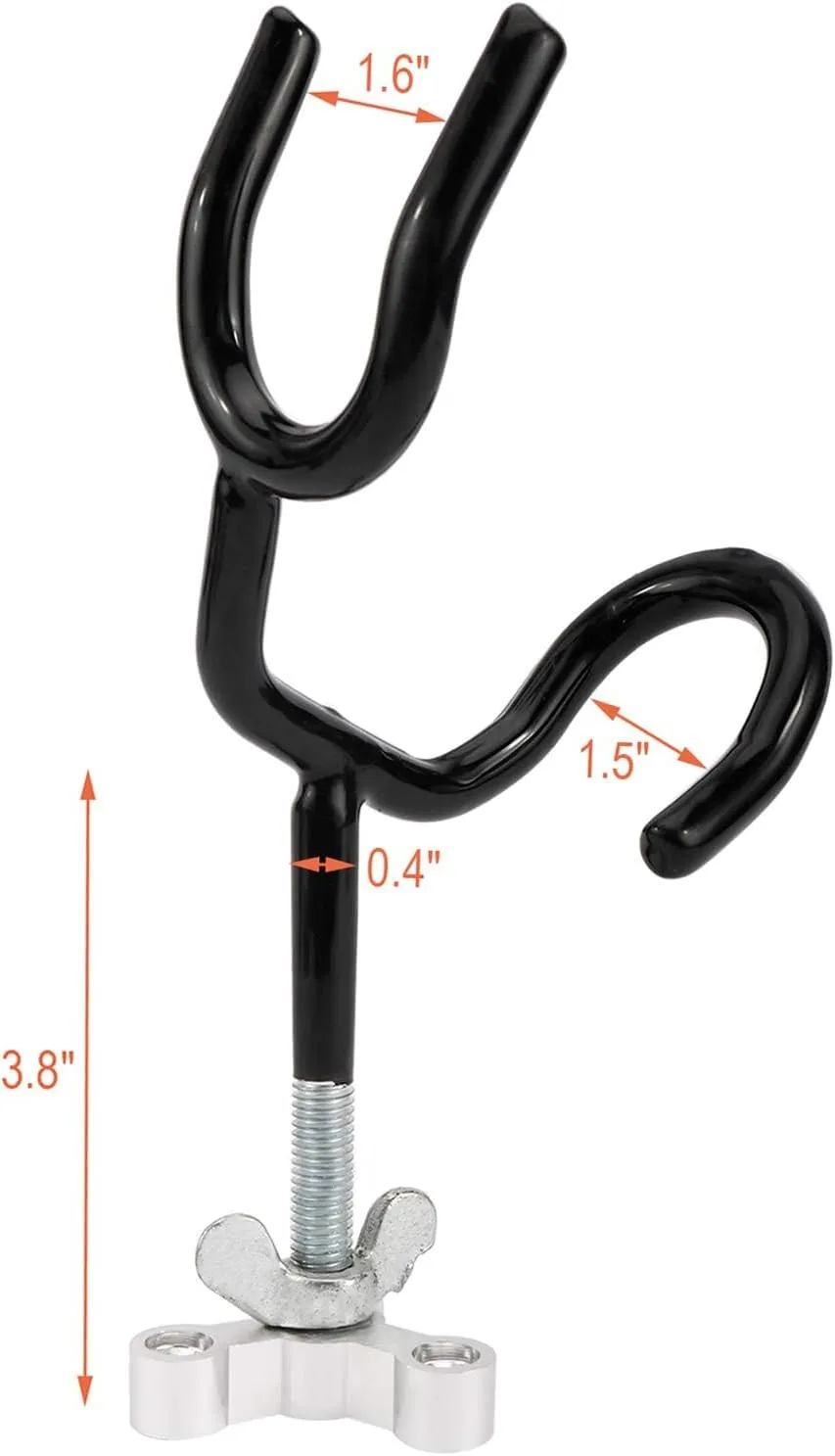 RealPlus Fishing Rod Holders for Boat Sure Grip Steel Angle Pole Holder with PVC Dipped and Mounting Base