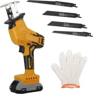 Reciprocating Saw For Dewalt 20V Max Battery, 3200 Strokes Per Minute Variable Speed Trigger Cordless Reciprocating with Brushless Motor, 4 Saw Blades for Wood & Metal Cutting (Tool Only)
