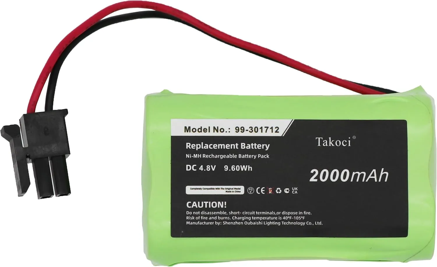 Replacement Battery for Visonic PowerMaster 10/10 PG2 Control Pan, PowerMax 99-301712 Control Pan, PowerMaxExpress Alarm Control,fits Part No 103-303707, 99-301712, GP230AAH4YMX, 4.8V 2000mAh