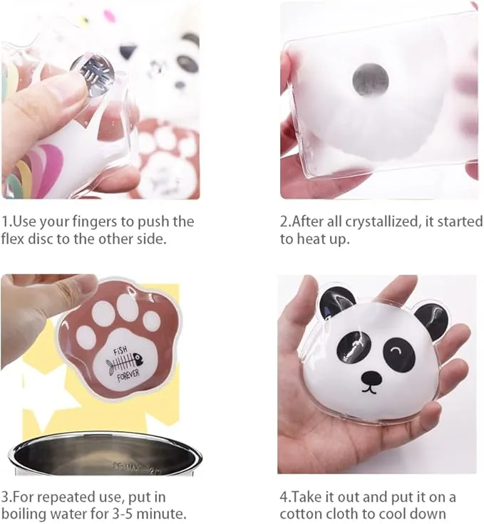 Reusable Pocket Hand Warmers, Snap Heat Pack, Hand Warmers Click, Kids Hand Warmers Boil Click Heat Pocket Hand Warmer, Pouch Gel Hand Warmers Long Lasting Warmth for Camping, Outdoor