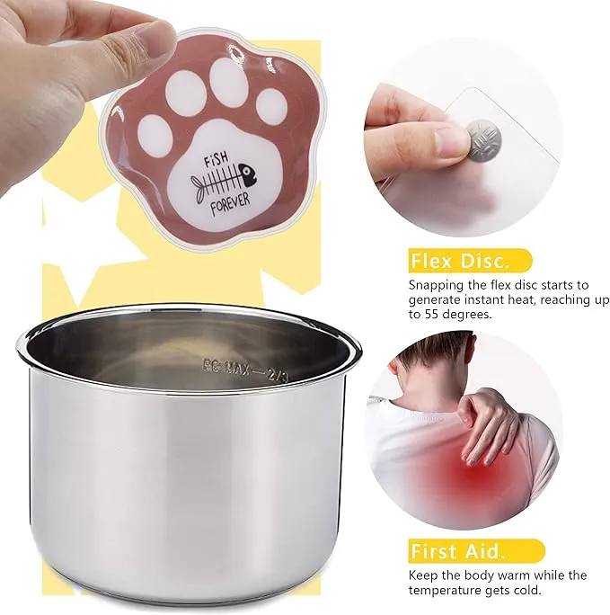 Reusable Pocket Hand Warmers, Snap Heat Pack, Hand Warmers Click, Kids Hand Warmers Boil Click Heat Pocket Hand Warmer, Pouch Gel Hand Warmers Long Lasting Warmth for Camping, Outdoor