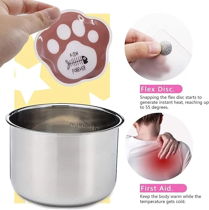 Reusable Pocket Hand Warmers, Snap Heat Pack, Hand Warmers Click, Kids Hand Warmers Boil Click Heat Pocket Hand Warmer, Pouch Gel Hand Warmers Long Lasting Warmth for Camping, Outdoor