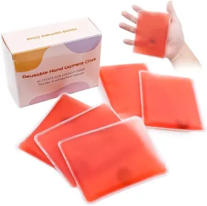 Reusable Pocket Hand Warmers,Reusable Snap Heat Pack, Hand Warmers Click, Hand Warmers Boil Click Heat Pocket Hand Warmer, Pouch Gel Hand Warmers Cute Long Lasting Warmth for Camping, Outdoor,White