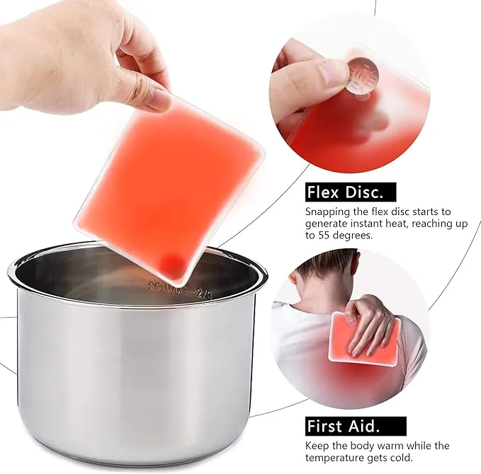 Reusable Pocket Hand Warmers,Reusable Snap Heat Pack, Hand Warmers Click, Hand Warmers Boil Click Heat Pocket Hand Warmer, Pouch Gel Hand Warmers Cute Long Lasting Warmth for Camping, Outdoor,White