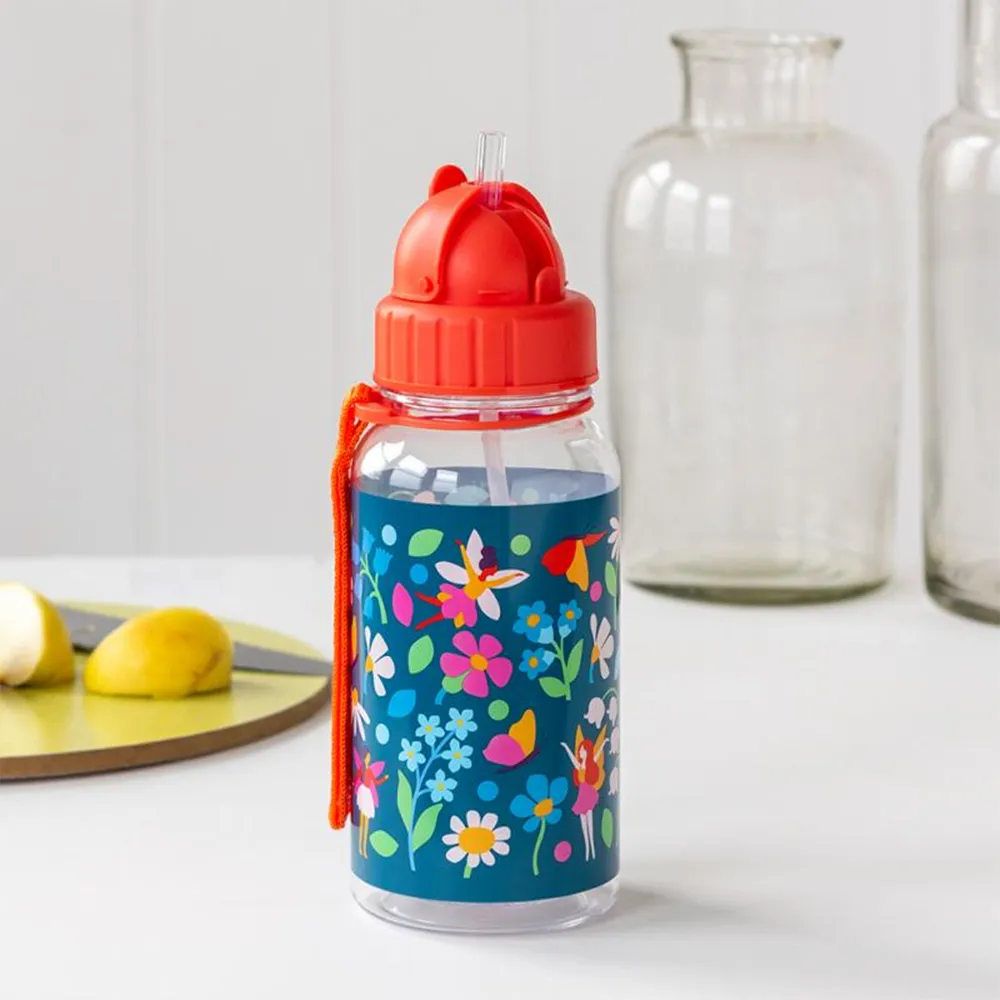Rex Children's Water Bottle with Straw 500ml Fairies in the Garden