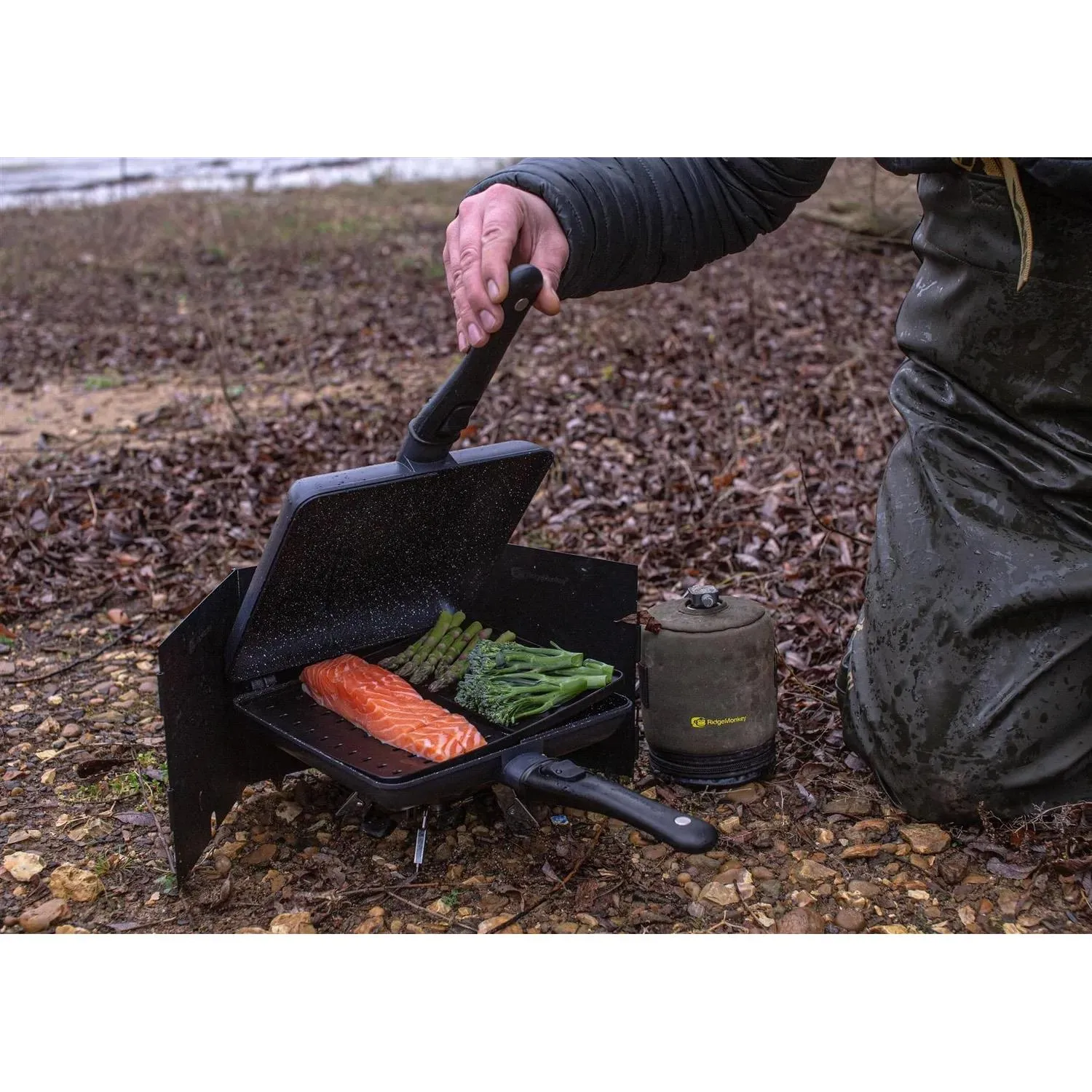Ridgemonkey Cooking Pan Connect Combi & Steamer XXL Granite Fishing Camping