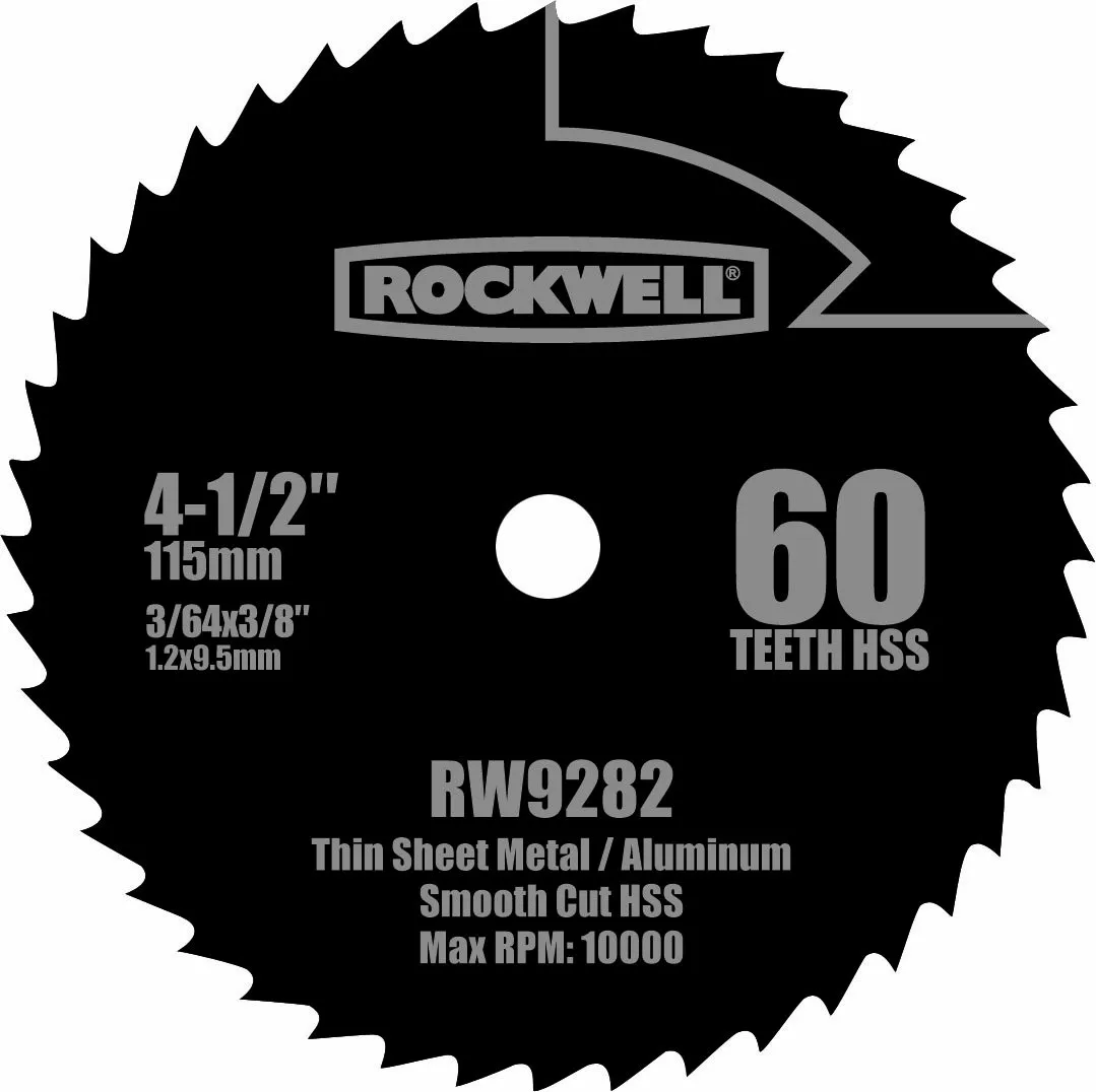 Rockwell RW9282 4 1/2-Inch 60T High Speed Steel Compact Circular Saw Blade
