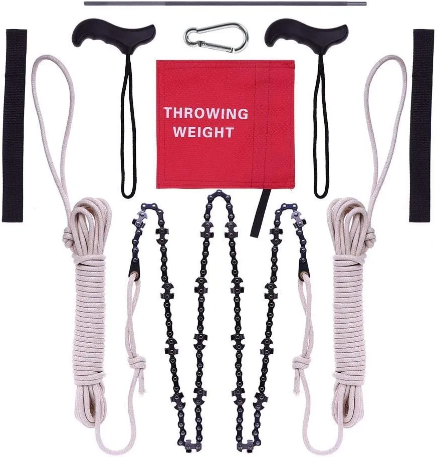 Rope Limb Saw- 48 Inch High Reach Limb Hand Chain Saw- 40 Teeth-Blades on BOTH Sides-so it Doesn't Matter How it Lands-No Rope Included