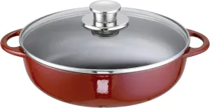 Rustika 1633-28 r Farmer-Style Frying Pan 28 cm with Lid Black