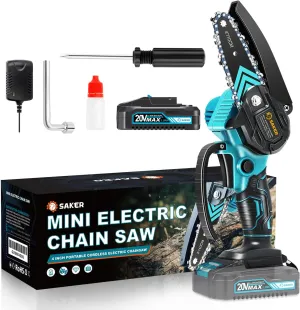 Saker Mini Chainsaw,Portable Electric Chainsaws Cordless,Handheld Chain Saw Pruning Shears Chain Saws for Tree Branches,Courtyard,Household and Garden Father's Day Gift for Men Dad Husband Women