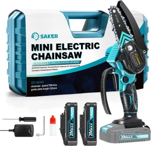 Saker Mini Chainsaw,Portable Electric Chainsaws Cordless,Small Handheld Chain Saw Pruning Shears Chain Saws for Tree Branches,Father's Day Gift for for Men Dad Husband Women,Courtyard and Garden
