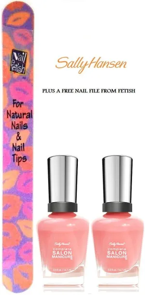Sally Hansen Complete Salon Manicure #831 CUTE-TURE (PACK OF 2) Plus a Free Nail Files From fetish for Natural Nails And Nail Tips