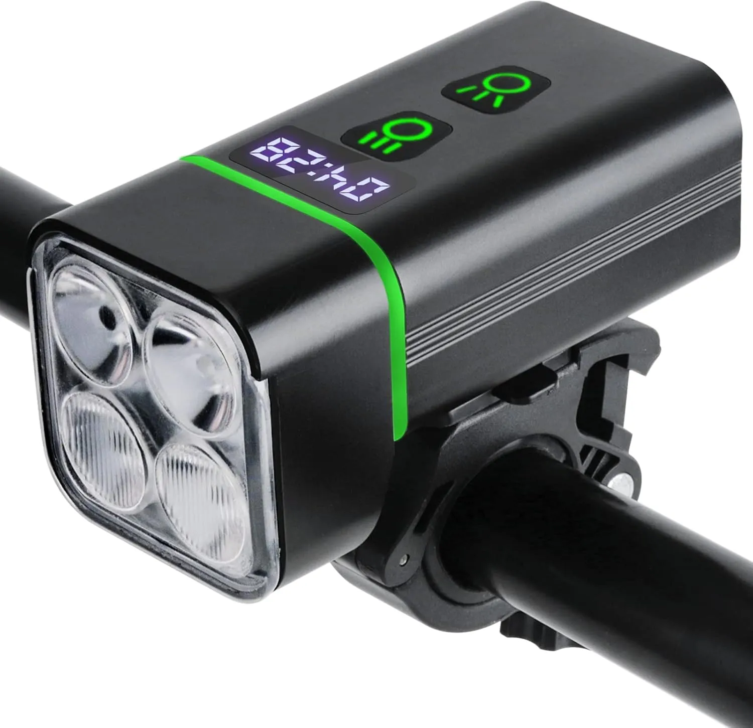 Satino Bike Lights for Night Riding - Super Bright 1800 Lumen 4 Light(2 High Beam 2 Low Beam) LED Bike Headlight 8 Modes USB Rechargeable 5200mAh Bicycle Front Headlamp